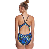 Dolfin - XtraSleek Eco Torrent V-2 Back Swimsuit (Blue/Green)