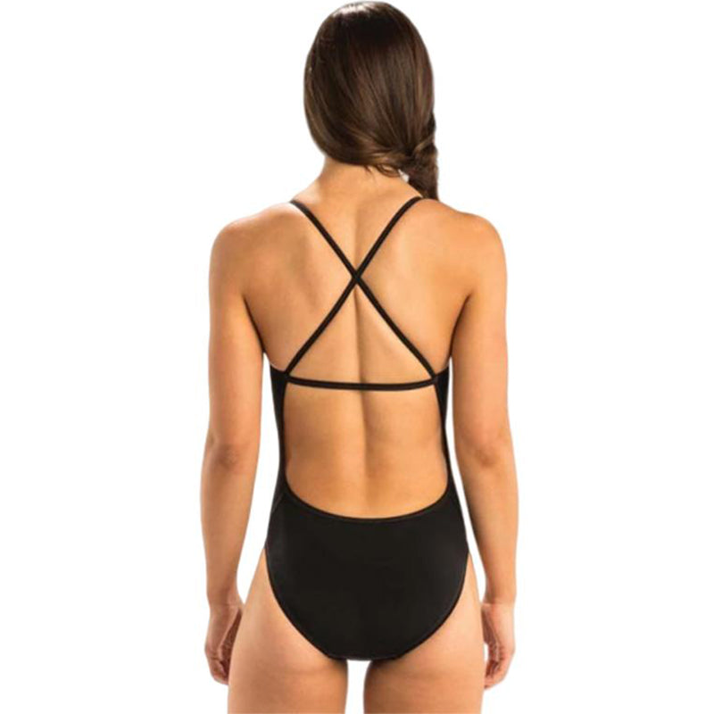Dolfin - Graphlite Solid Black Cross Back One Piece Swimsuit