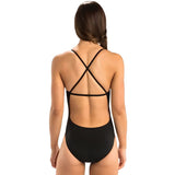 Dolfin - Graphlite Solid Black Cross Back One Piece Swimsuit