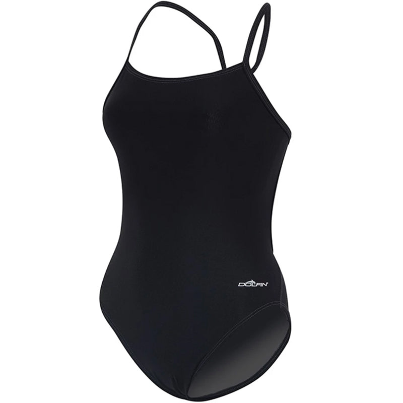 Dolfin - Graphlite Solid Black Cross Back One Piece Swimsuit