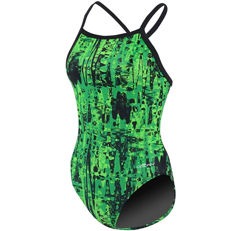 Dolfin - XtraSleek Eco Jolt V-2 Back Swimsuit - Green