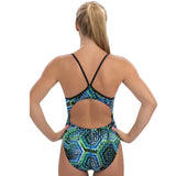 Dolfin - Reliance Hive V-Back Once Piece Swimsuit (Blue/Green)