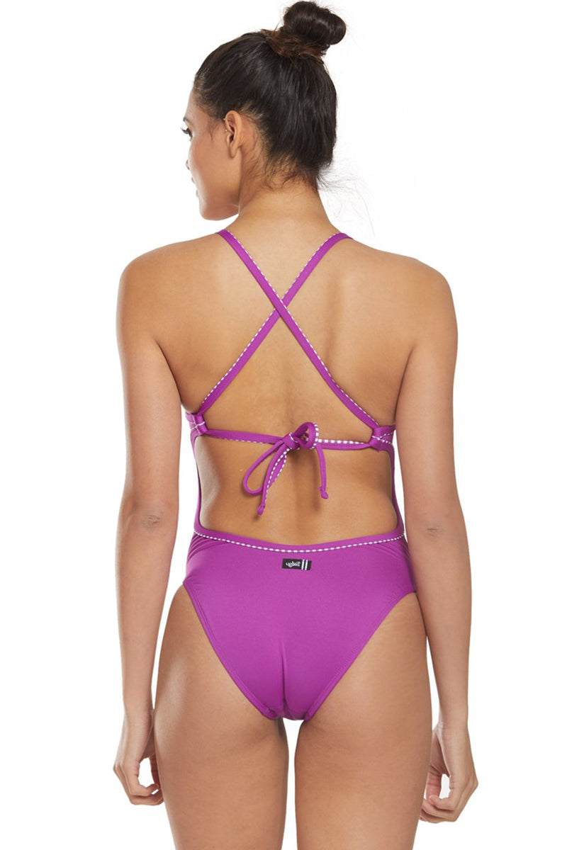 Dolfin Uglies - Revibe Purple Solid Tie Back One Piece Swimsuit