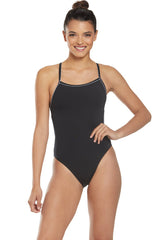 Dolfin Uglies - Revibe Black Solid Tie Back One Piece Swimsuit