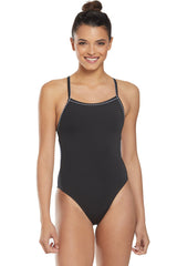 Dolfin Uglies - Revibe Black Solid Tie Back One Piece Swimsuit