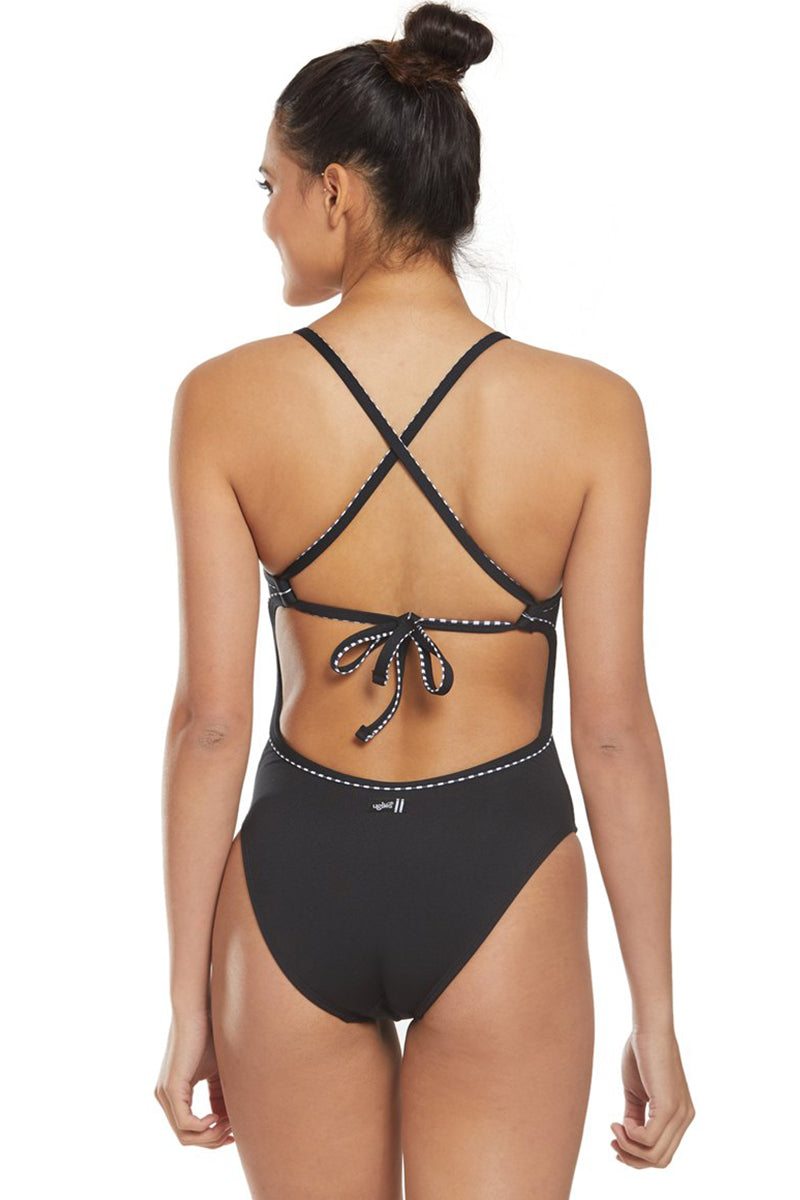 Dolfin Uglies - Revibe Black Solid Tie Back One Piece Swimsuit