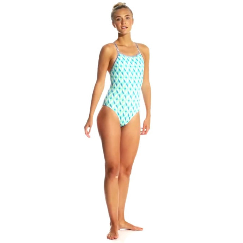 Dolfin Uglies - Splashdots V-2 Back One Piece Swimsuit - Aqua Swim Supplies