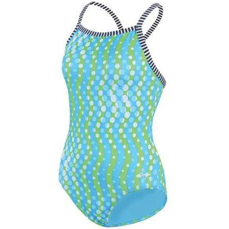 Dolfin Uglies - Splashdots V-2 Back One Piece Swimsuit - Aqua Swim Supplies