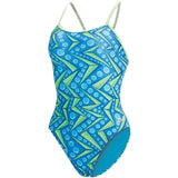 Dolfin Uglies - Zenon String Back Blue/Green One Piece Swimsuit