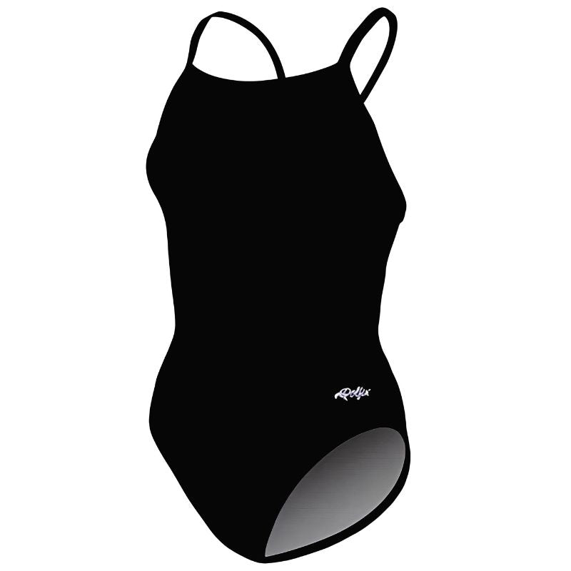 Dolfin - XtraSleek Team Solid Black V-2 Back One Piece Swimsuit