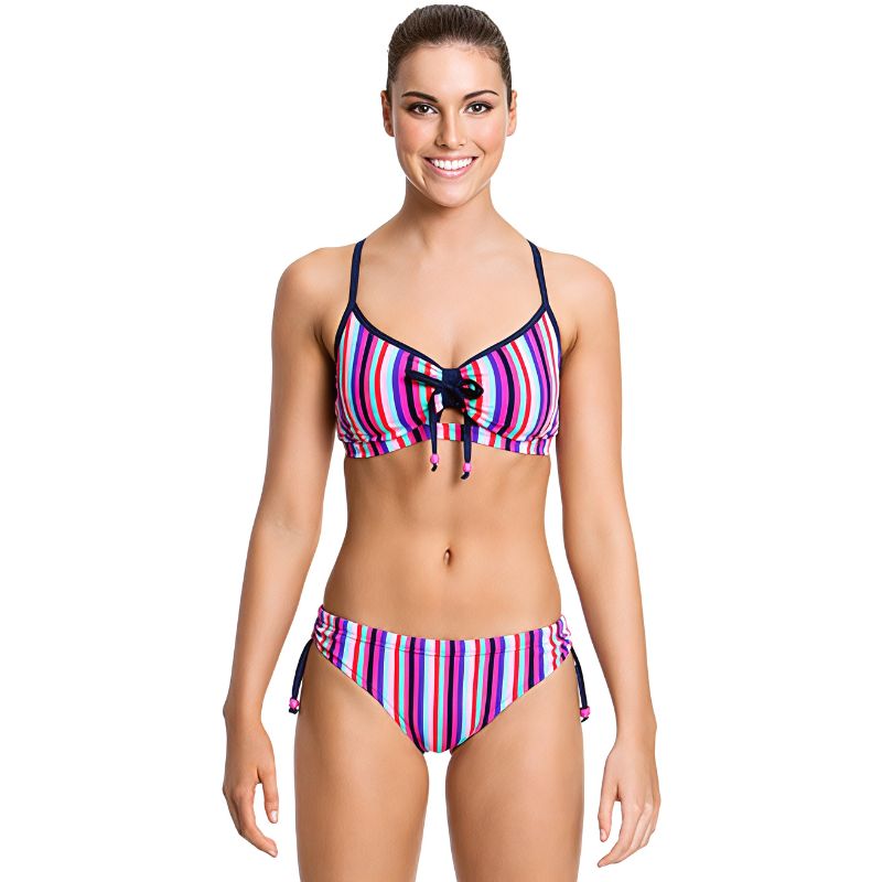 Funkita - Colour Love - Ladies Tie Detail Brief - Aqua Swim Supplies