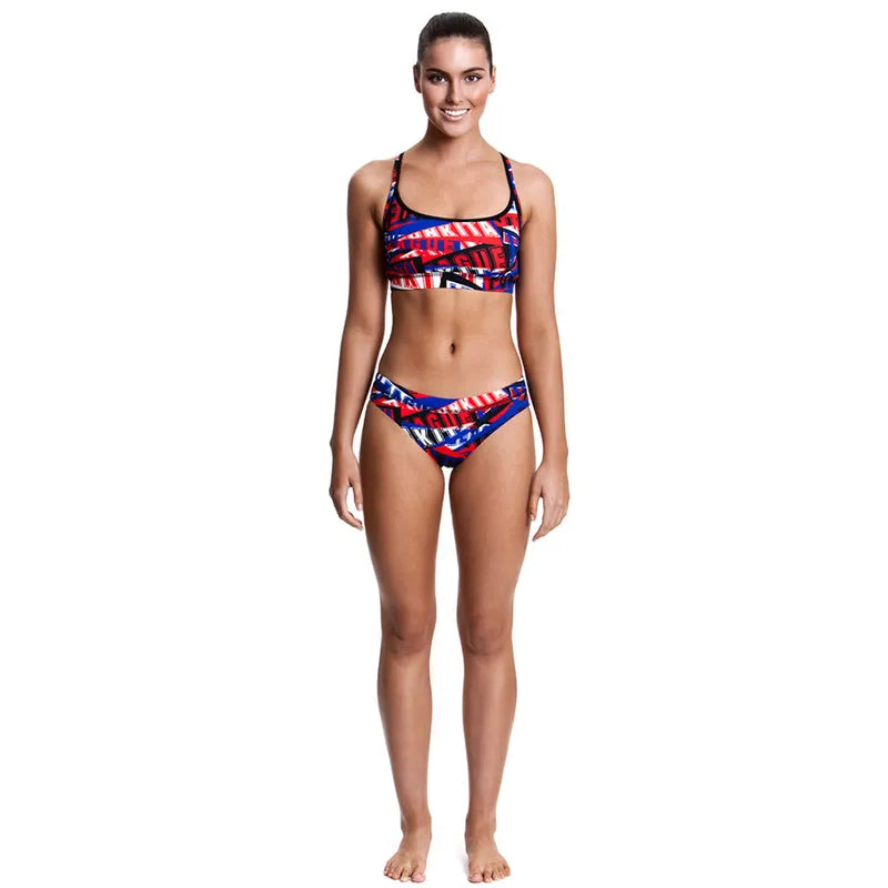 Funkita - Pennant State - Ladies Sports Brief - Aqua Swim Supplies