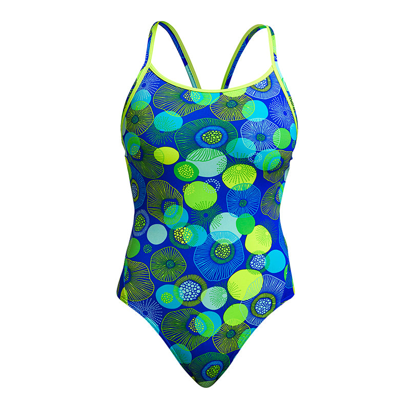 Funkita - Blue Bottle - Ladies Diamond Back One Piece