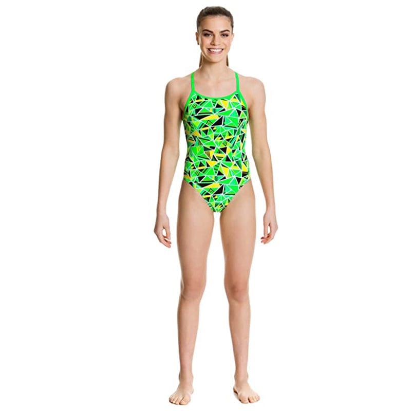 Funkita - Fluro Fracture - Girls Diamond Back One Piece