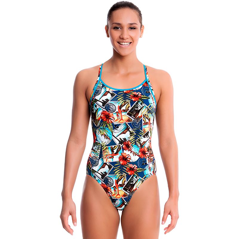 Funkita - Postcard Paradise - Ladies Diamond Back One Piece