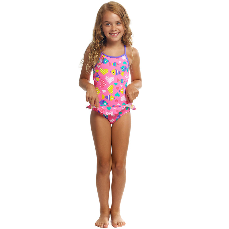 Funkita - Lolly Fish - Toddler Girl's Belted Frill One Piece