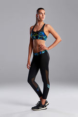 Funkita - Midnight Marble - Ladies Racerback Active Crop Top