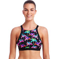 Funkita - Palm Drive - Ladies High Neck Active Crop Top
