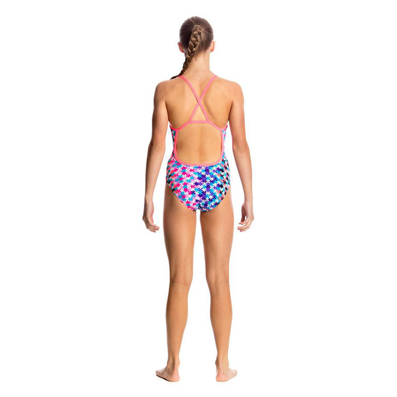 Funkita Party Pieces Girls Cross Back One Piece – Aqua Swim