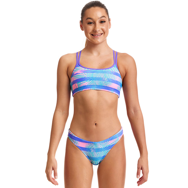 Funkita - Pastel Palm - Girls Criss Cross Two Piece