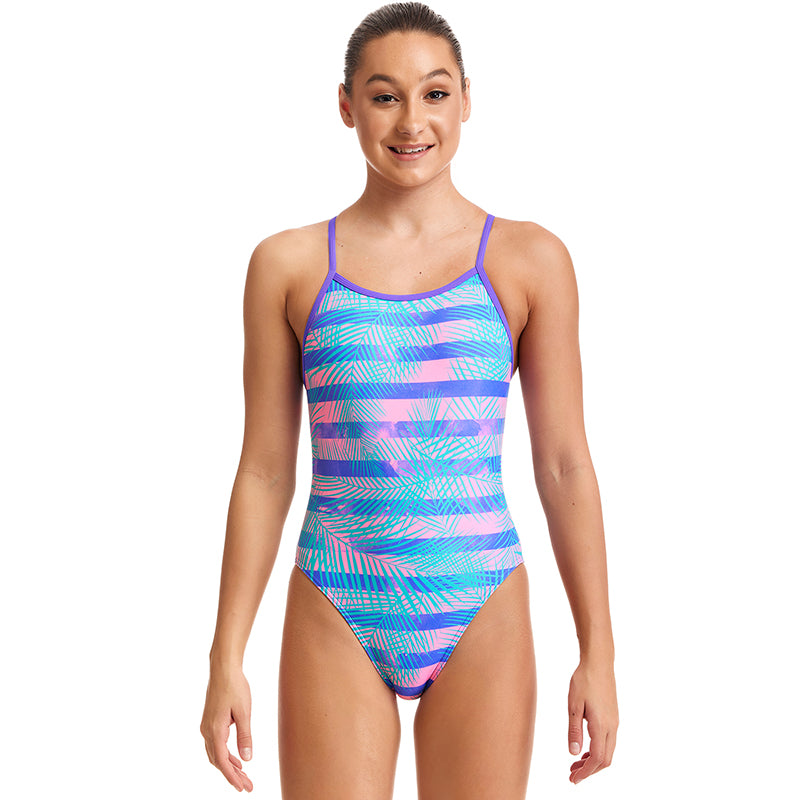 Funkita - Pastel Palm - Girls Single Strap One Piece