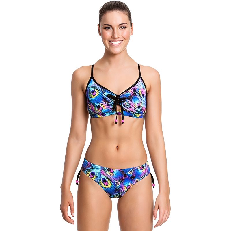 Funkita - Peacock Paradise - Ladies Tie Detail Top - Aqua Swim Supplies
