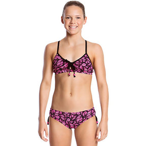 Funkita - Pink Flutterby - Girls Tie Detail Two Piece - Aqua Swim Supplies