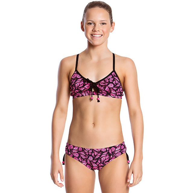 Funkita - Pink Flutterby - Girls Tie Detail Two Piece - Aqua Swim Supplies