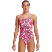 Funkita - Pink Pieces - Girls Diamond Back One Piece