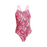 Funkita - Pink Pieces - Girls Diamond Back One Piece