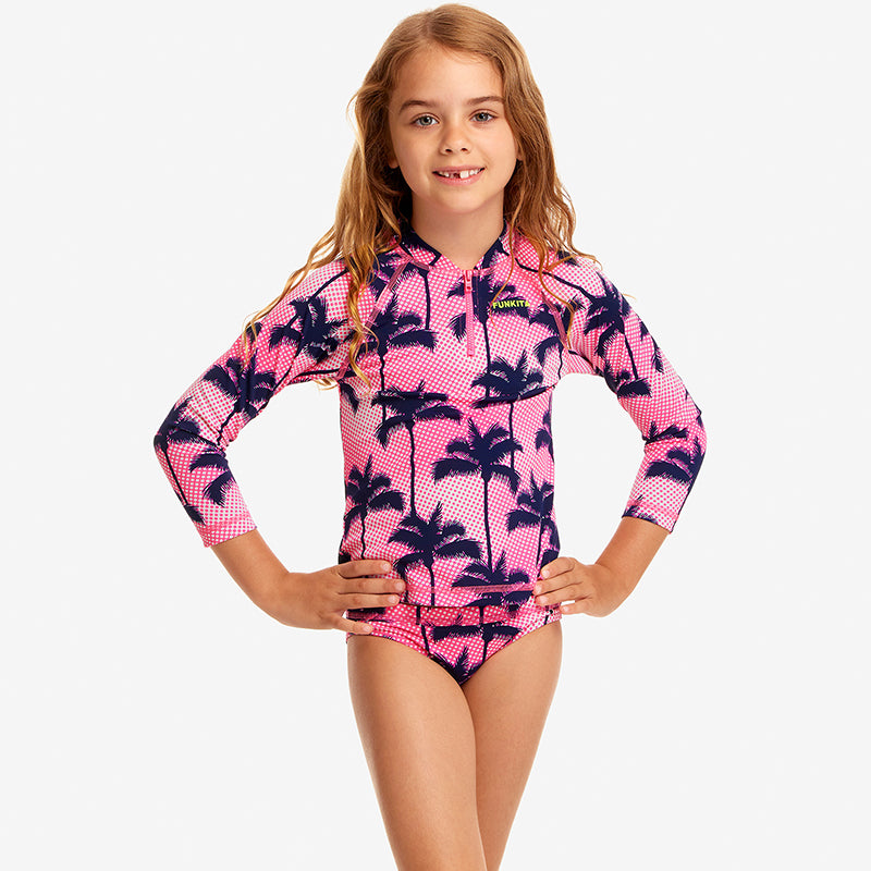 Funkita - Pop Palms - Toddler Girls Zippy Rash Vest