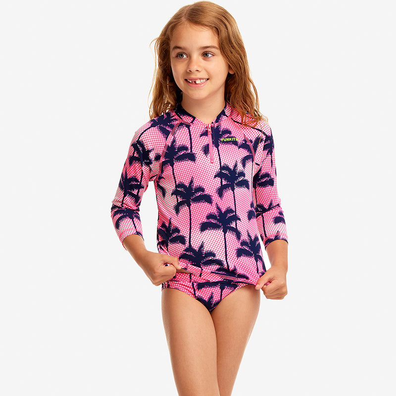 Funkita - Pop Palms - Toddler Girls Zippy Rash Vest