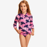 Funkita - Pop Palms - Toddler Girls Zippy Rash Vest