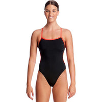Funkita - Still Black - Ladies Cut Away Tie Back One Piece