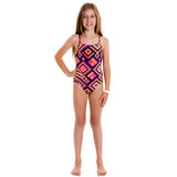 Funkita - Sunset Weaving - Girls Single Strap One Piece - Aqua Swim Supplies