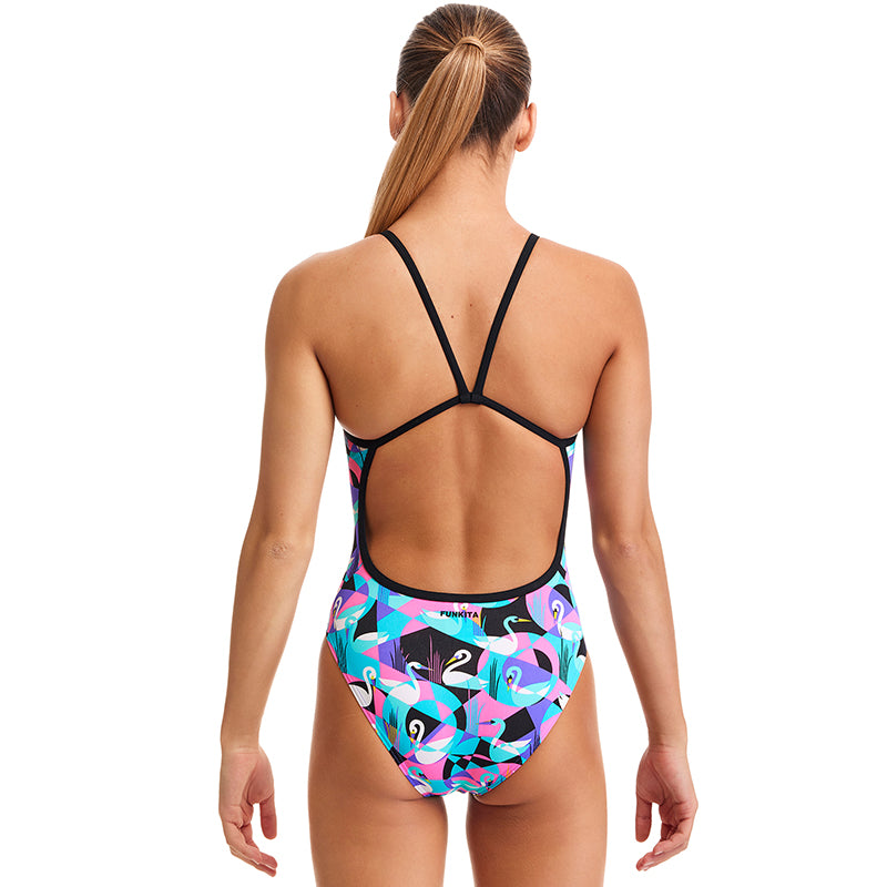 Funkita - Swan Around - Girls Eco Single Strap One Piece