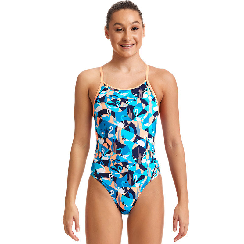 Funkita - Swan Song - Girls Eco Diamond Back One Piece