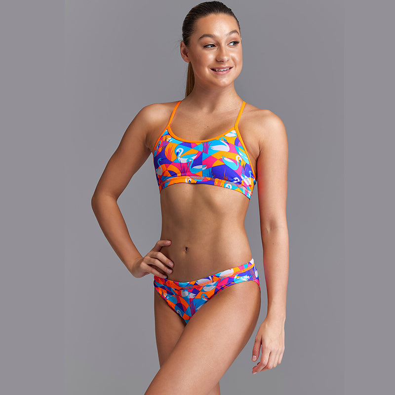 Funkita - Swim Swan - Girls Eco Racerback Two Piece
