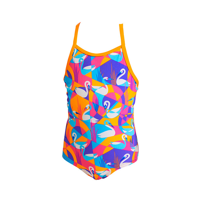 Funkita - Swim Swan - Toddler Girl's Eco Printed One Piece
