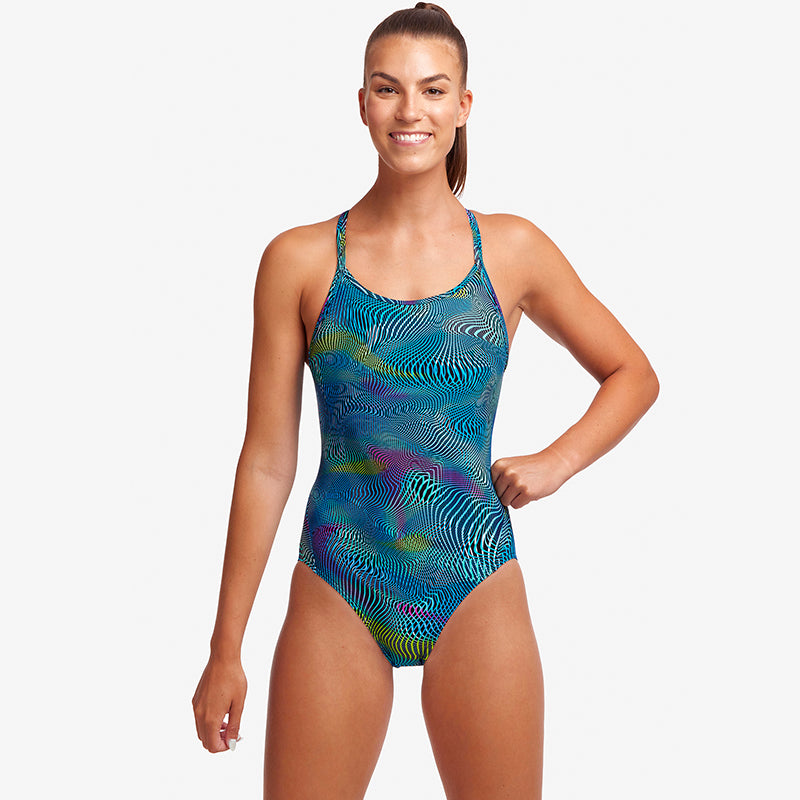 Funkita - Wires Crossed - Ladies Diamond Back One Piece