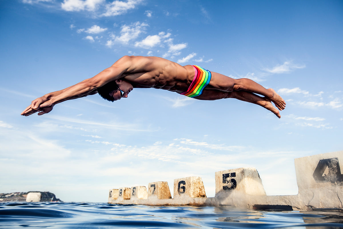 Funky Trunks - Rainbow Racer - Mens Sidewinder Trunks