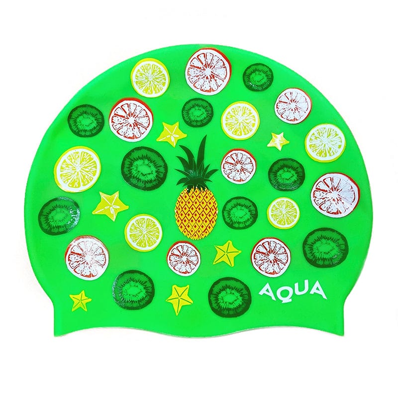 Fruit Salad - Green Silicone Swim Cap