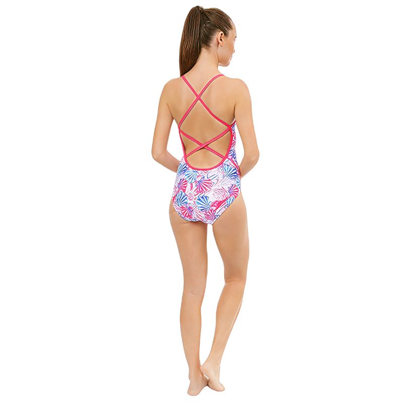 Maru - Fanshell Ecotech Sparkle Jay Back Ladies Swimsuit - Pink/Blue
