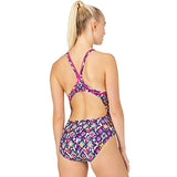 Maru - Fur Real Ecotech Sparkle Ace Back Ladies Swimsuit - White/Pink