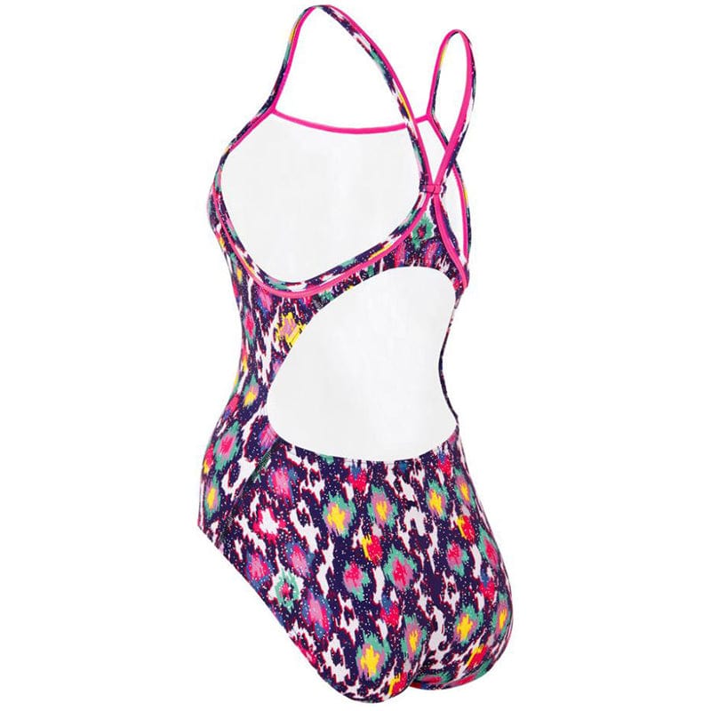 Maru - Fur Real Ecotech Sparkle Ace Back Ladies Swimsuit - White/Pink