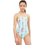 Maru - Bubbles Ecotech Sparkle Fly Back Girls Swimsuit - Aqua