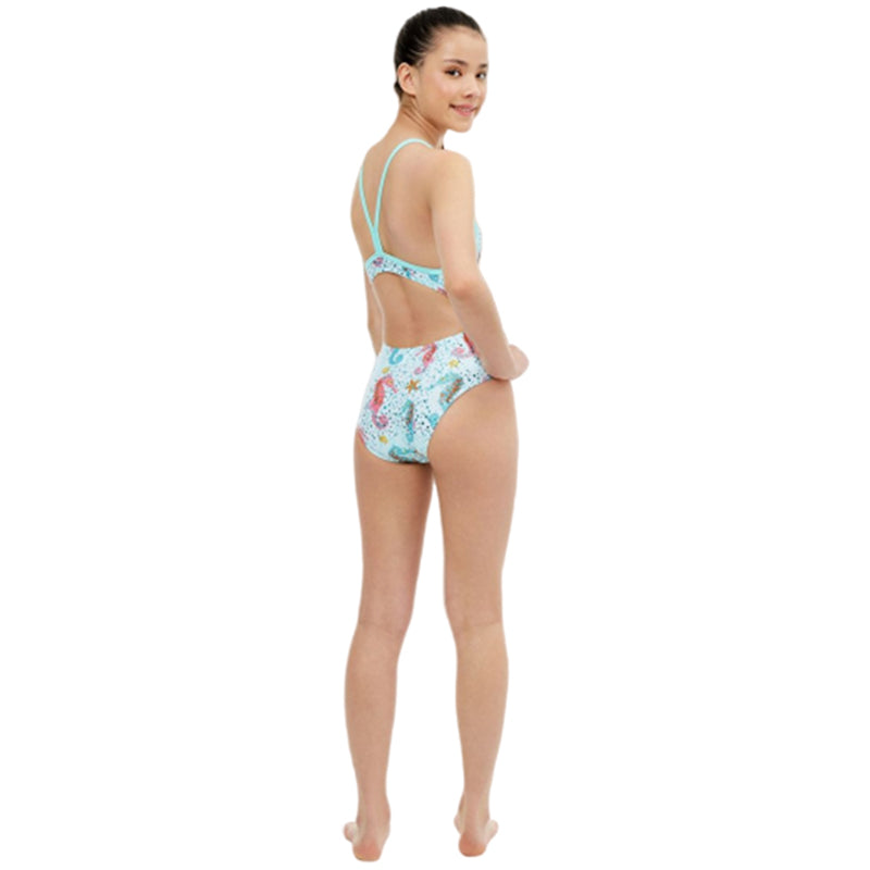 Maru - Bubbles Ecotech Sparkle Fly Back Girls Swimsuit - Aqua