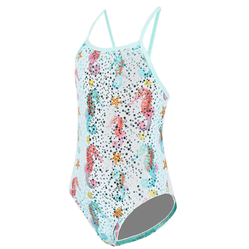Maru - Bubbles Ecotech Sparkle Fly Back Girls Swimsuit - Aqua