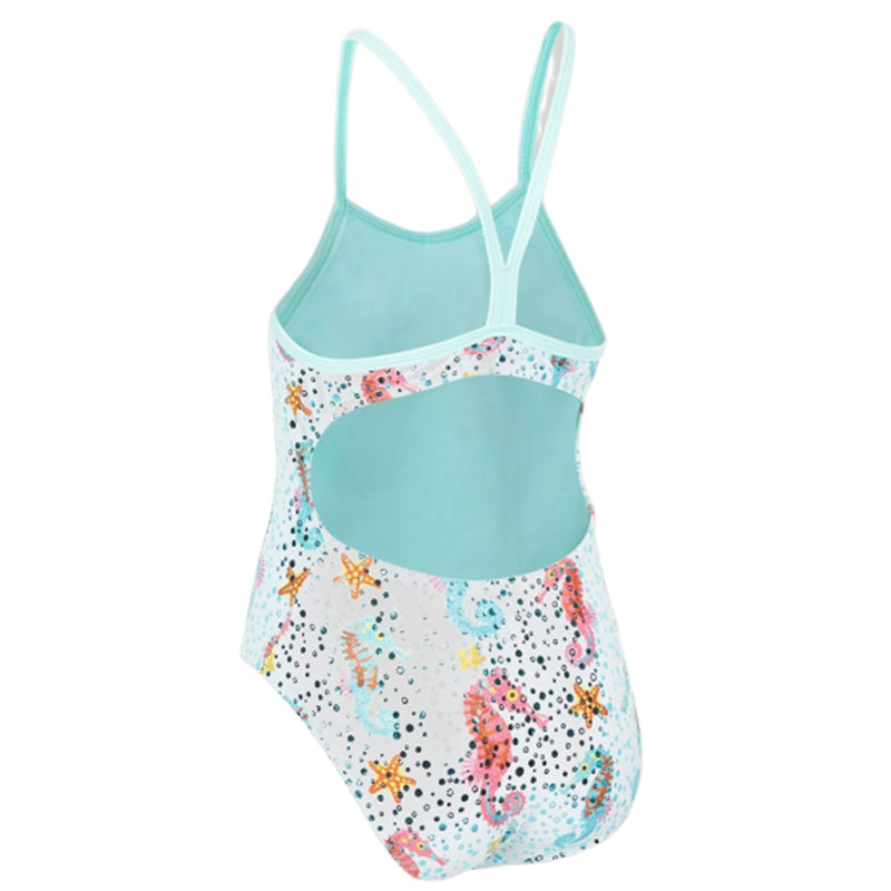 Maru - Bubbles Ecotech Sparkle Fly Back Girls Swimsuit - Aqua