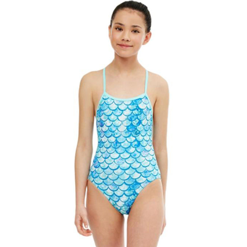 Maru - Shimmer Ecotech Sparkle Fly Back Girls Swimsuit - Aqua